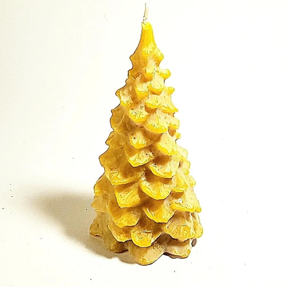 CHRISTMAS TREE CANDLE In Natural Wax with 30 Hrs Burn Time by SUNBEAM Candle NEW